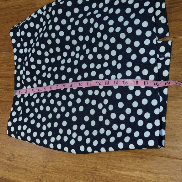 J. Crew Factory Navy Polka Dot Linen Pencil Skirt Petite - Picture 6 of 9